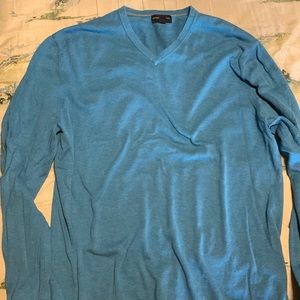 BANANA REPUBLIC COTTON SOFT BLUE SWEATER V-NECK